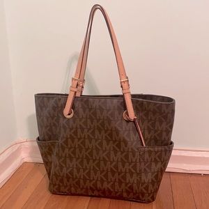 Michael Kors large leather tote bag